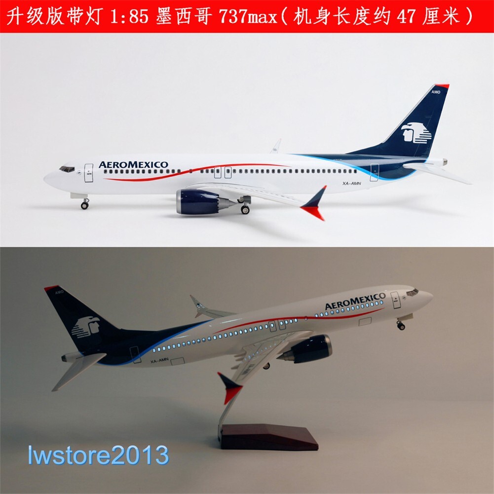 1:85 Aero Mexico Airlines Airways with Light Passenger Airplanes Aircrafts Model