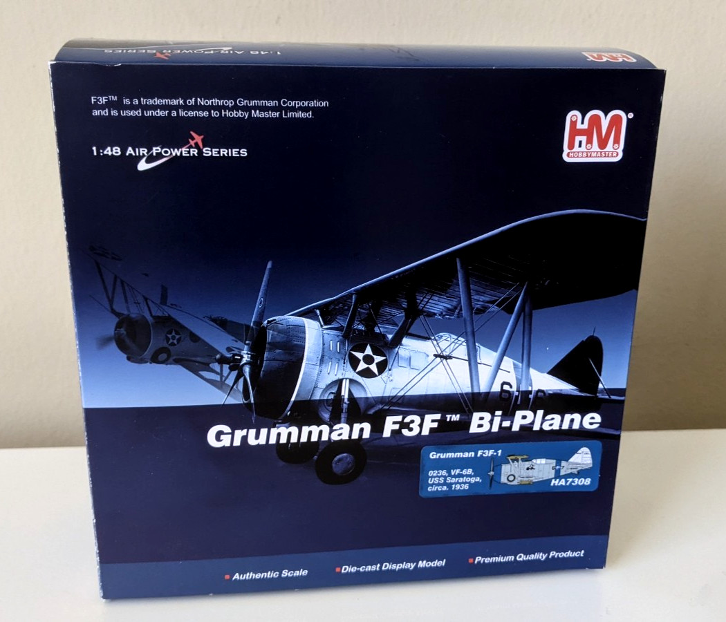 Hobby Master HA7308 1:48 Grumman F3F VF-6b USS Saratoga 1936 Diecast Model NEW