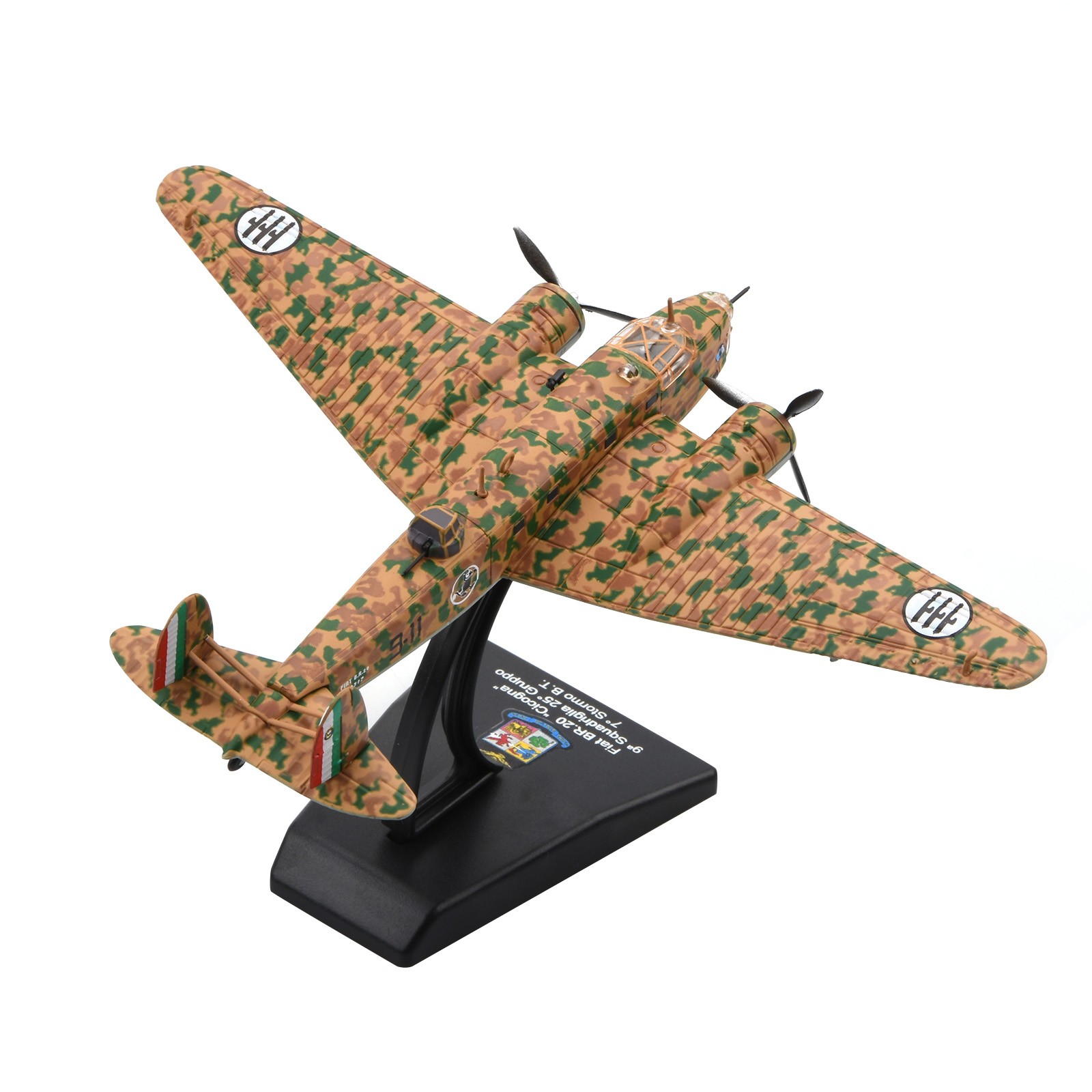 For Fiat BR.20 Cicogna Stork Bomber 1:144 Alloy Model Italian Air Force Display