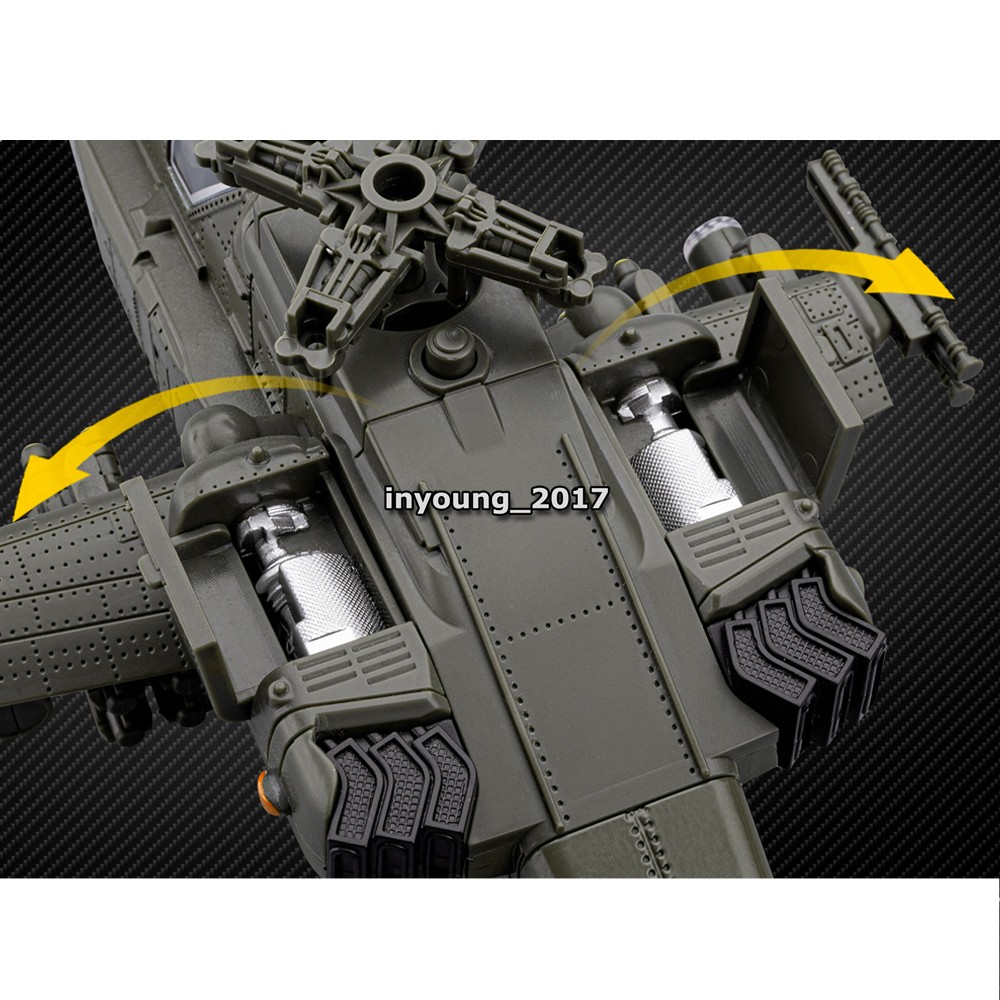 Boeing AH-64D Apache Helicopter Model Diecast Military Army Toy Vehicle Green