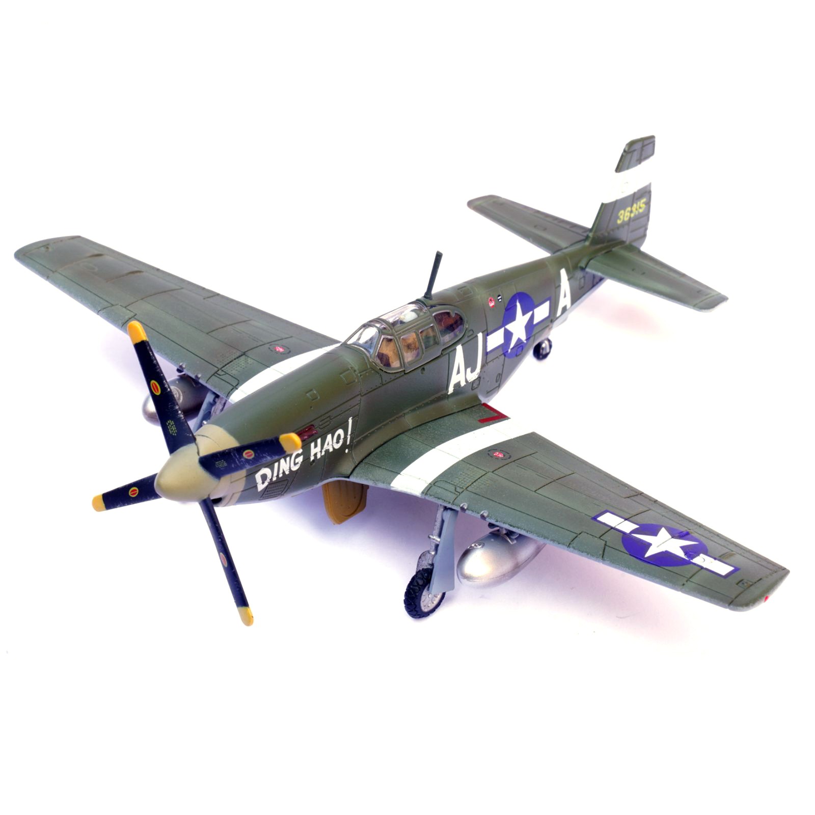 13x16cm Alloy+PC 1:72 WWII USAAF P-51B Mustang Fighter Jet Finished Model