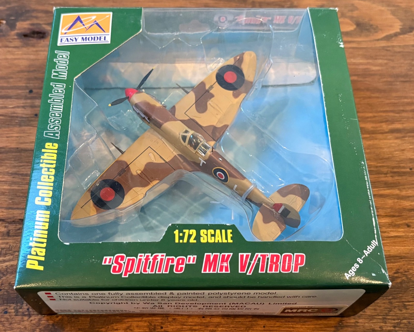 MRC Easy Model 1:72 Scale WWII Aircraft Platinum Collectible • “Spitfire” V/TROP