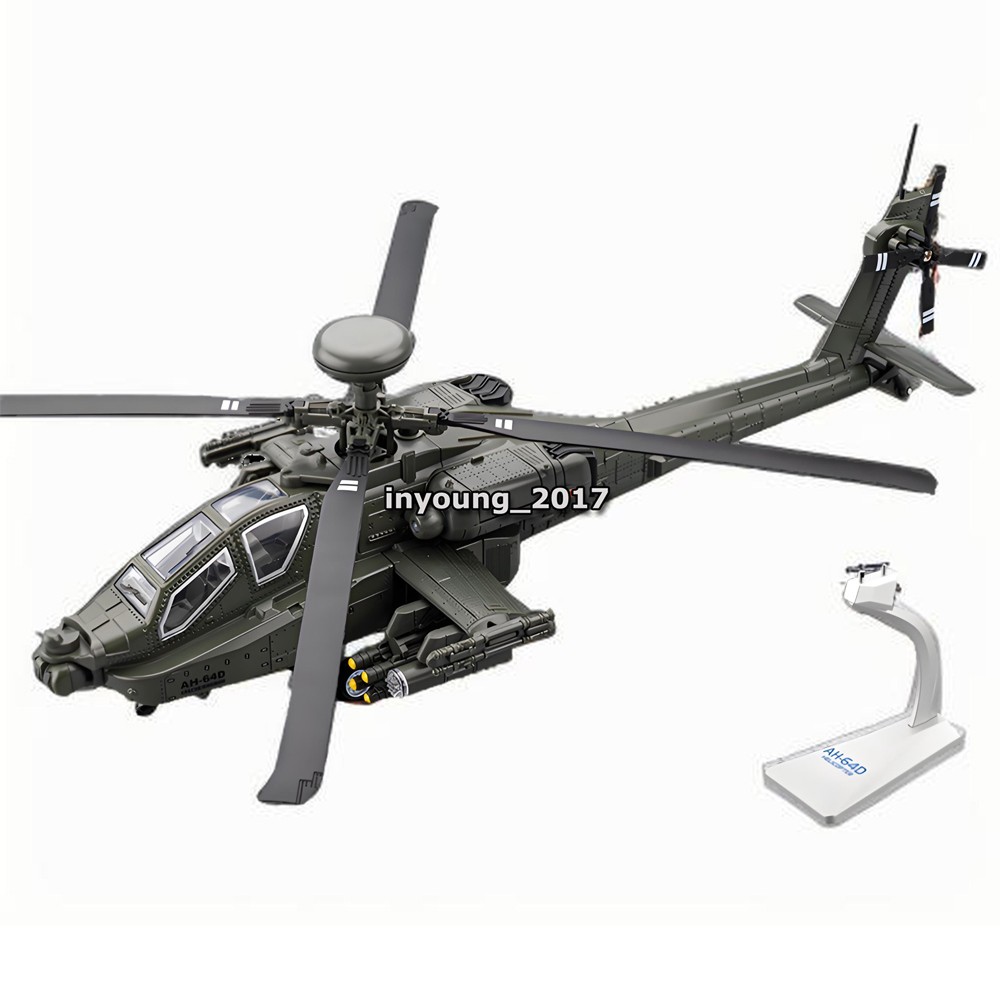 Boeing AH-64D Apache Helicopter Model Diecast Military Army Toy Vehicle Green
