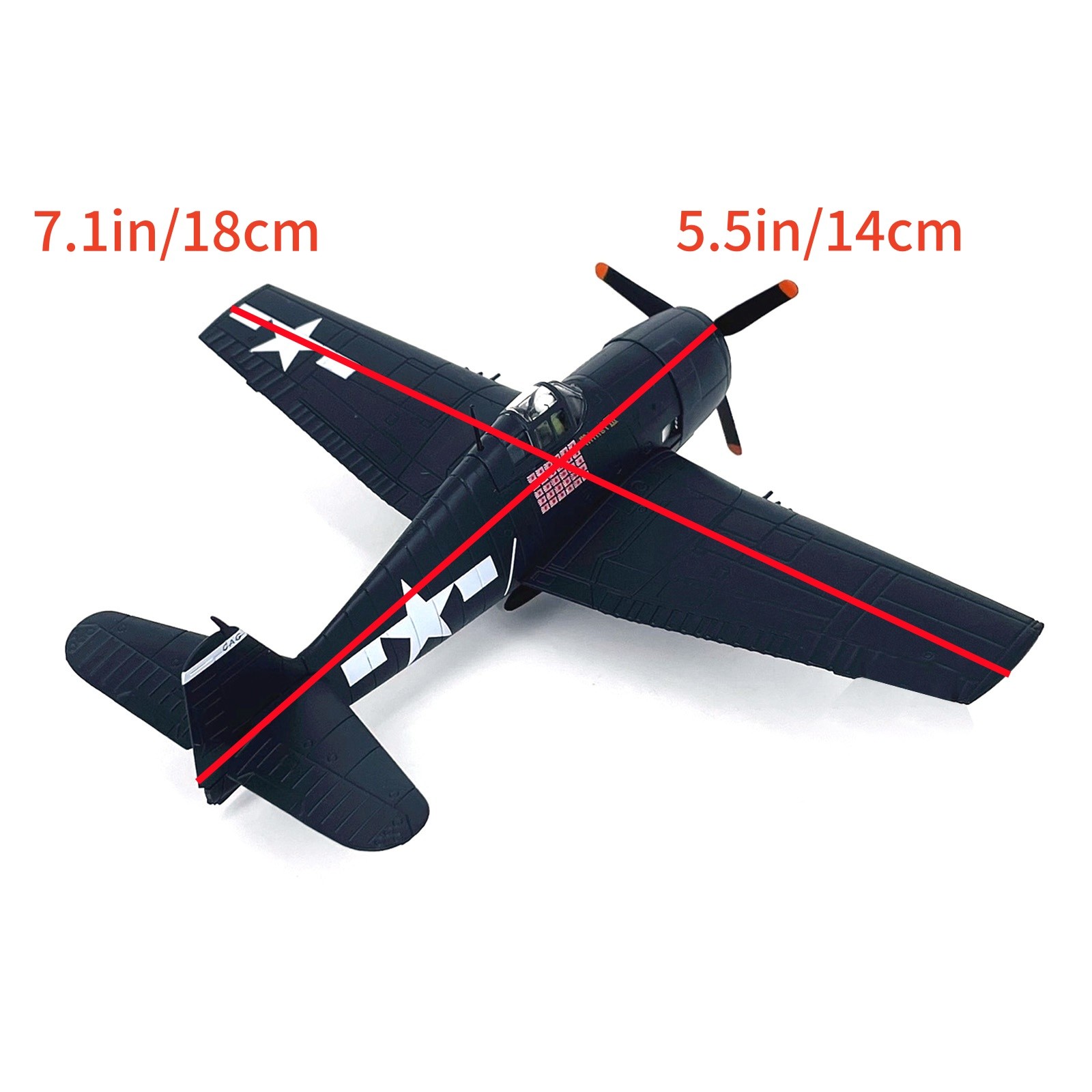 WWII Fighter Aircraft Model F6F Hellcat 1:72 Scale For Alloy Display