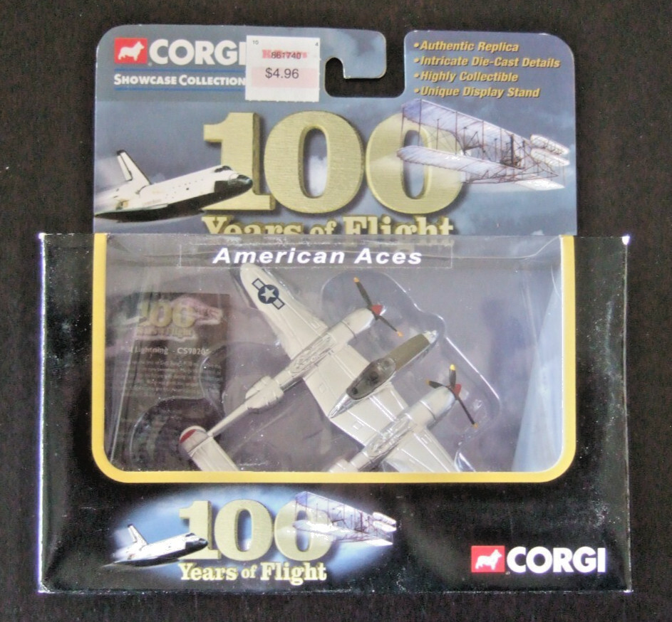 CORGI P-38 LIGHTNING RICHARD BONG 100 YEARS OF FLIGHT AMERICAN ACES CS90208