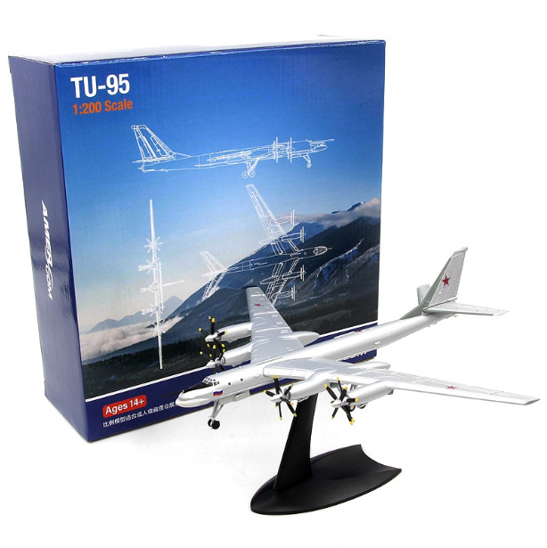 1/200 Scale Aircraft Model AMER Russia Air Force Tu-95 Bear Strategic Bomber