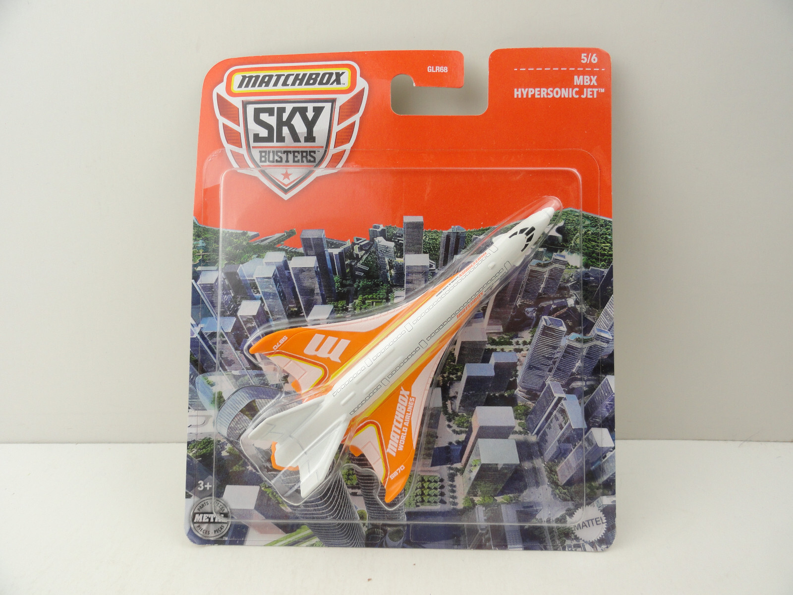 2021 Matchbox Sky Busters #5 MBX Hypersonic Jet (White Matchbox World Airlines)