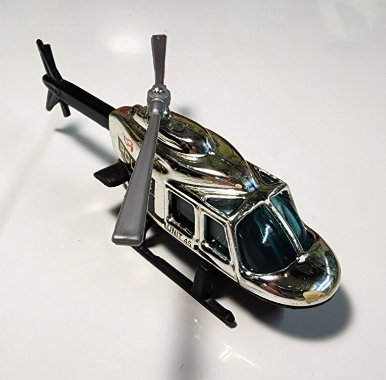 Hot Wheels Chrome Propper Chopper Unit 45 Police Diecast Helicopter