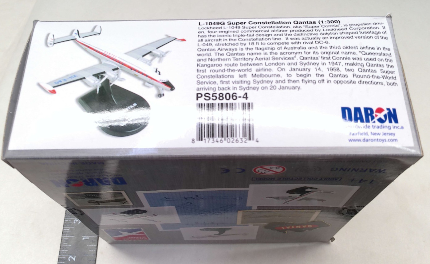 1:300 L-1049G Super Constellation Qantas Prop Plane by Daron Stamp PS5806-4 NEW