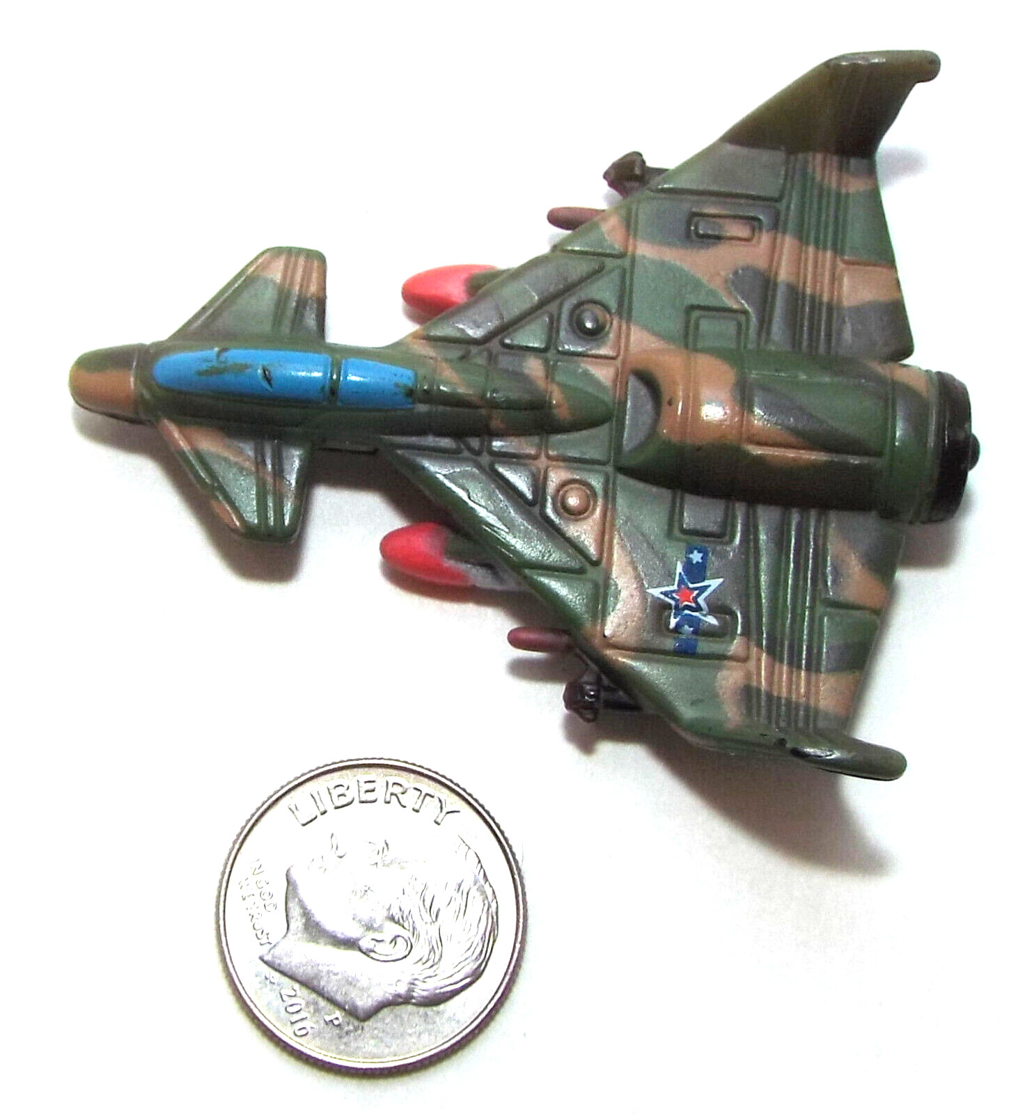 Small Micro Machine ZX-300 Sky Shark Jet Aircraft in Green Camouflage