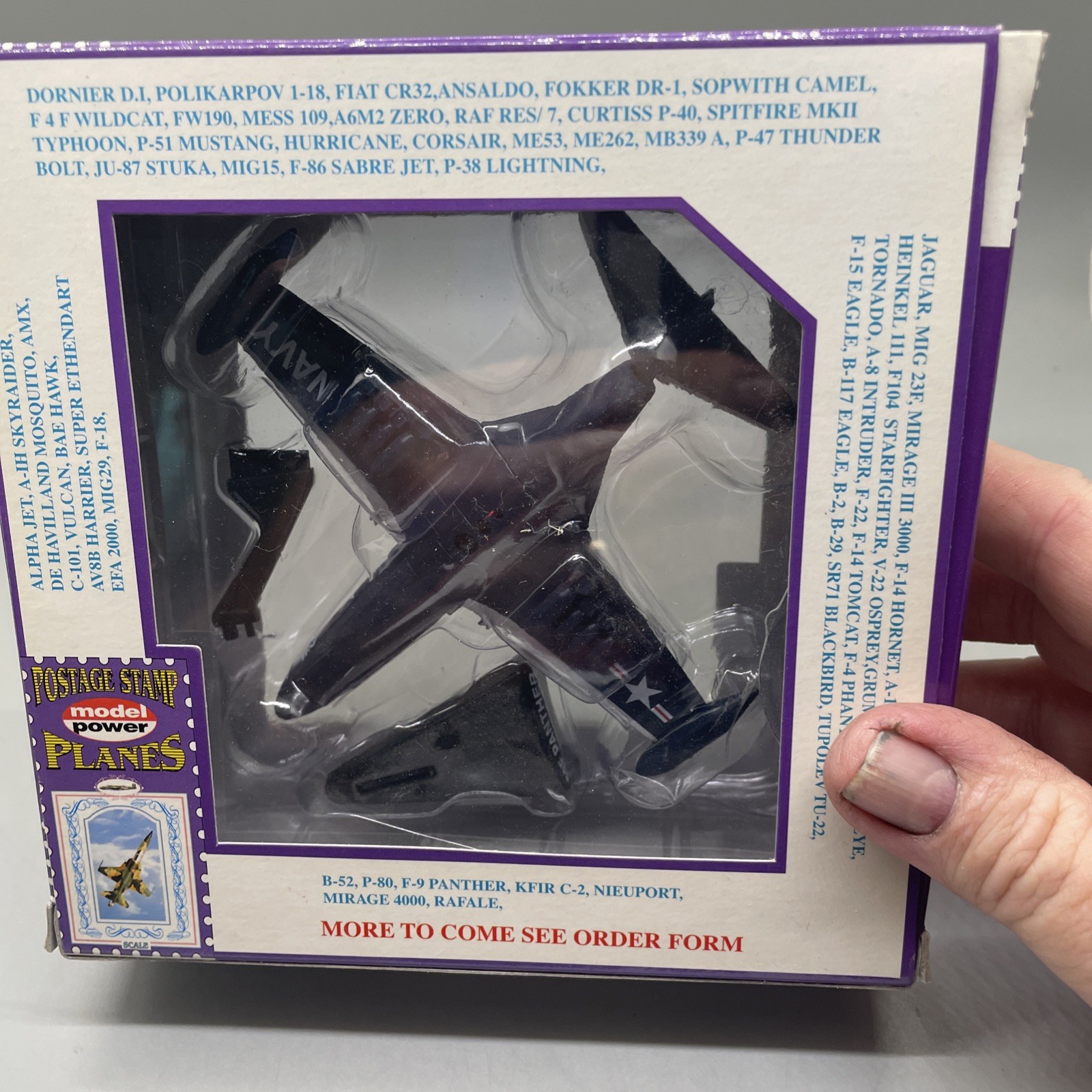Postage Stamp Planes 1:100 F9F Panther USMC VMFT-20, NIB 5393-1