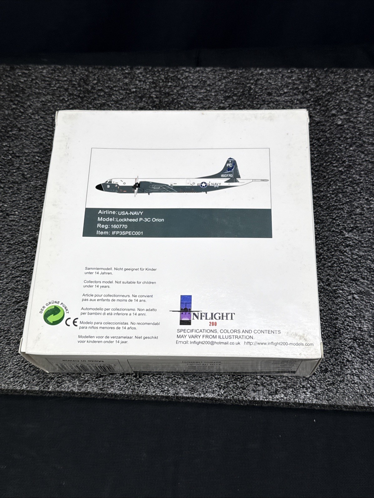 1:200 InFlight USA Navy Lockheed P-3C Orion Diecast Model. IFP3SPEC001