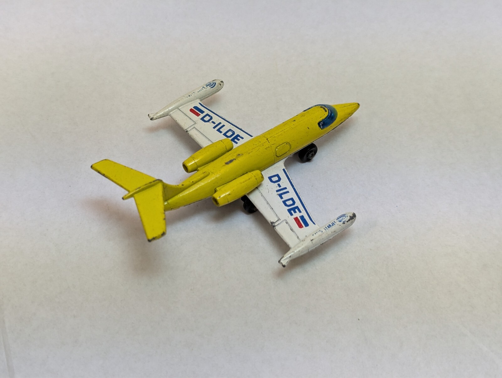Vintage 1973 Lesney Matchbox LearJet D-ILDE Jet Diecast Toy Plane Made England