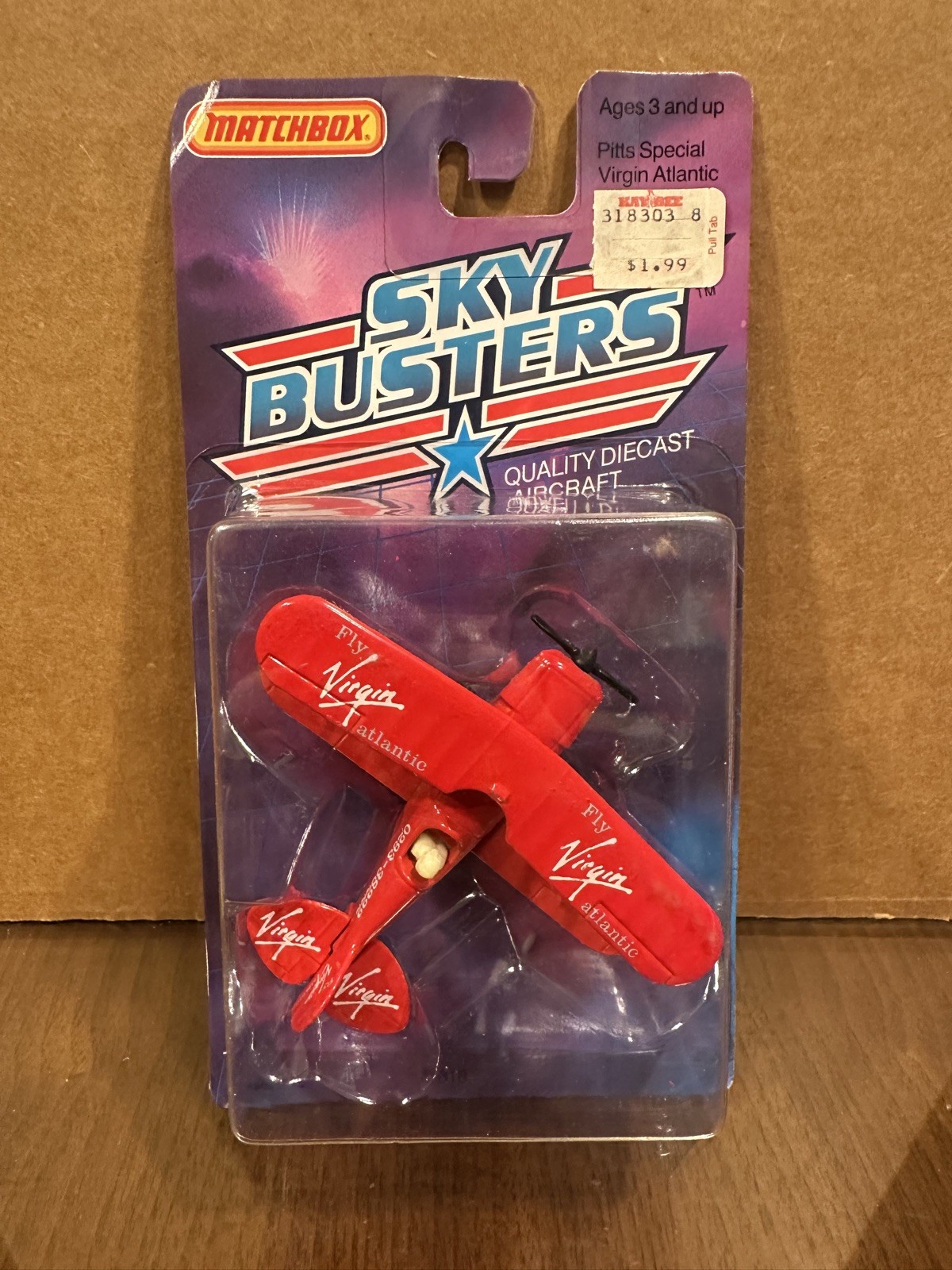 1989 Matchbox Sky Busters Pitts Special Virgin Atlantic SB18 New in Package Z100