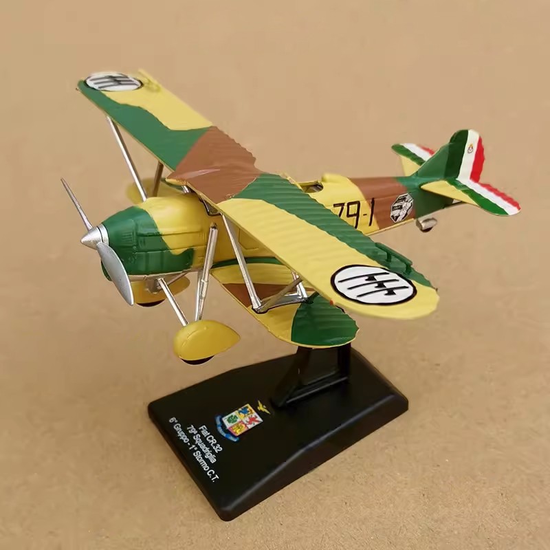 1:72 Diecast Military Model WWII Italian FIAT CR.32 Biplane Fighter Collection