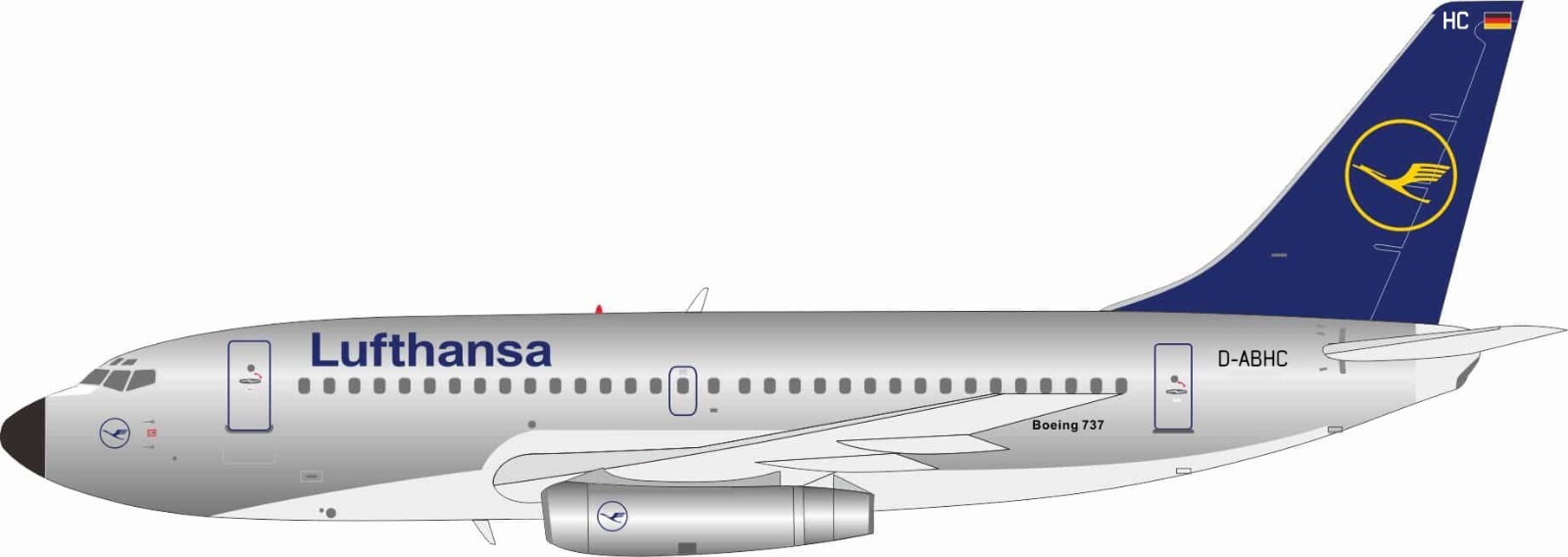 BOEING 737-230/ADV LUFTHANSA REG: D-ABHC WITH STAND – JFOX JF-737-2-013P 1/200