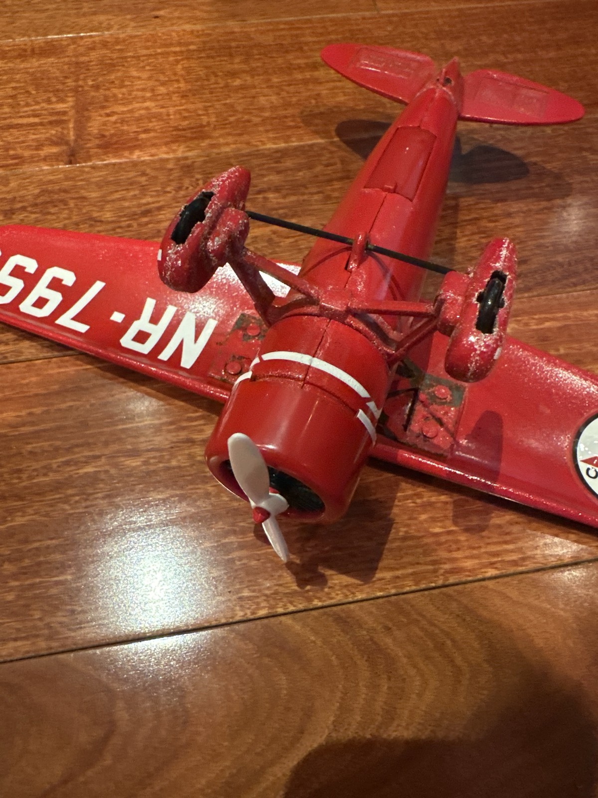 Texaco Texaco 5 NR7955 Die-cast Airplane Model Vintage Gas & Oil Red White
