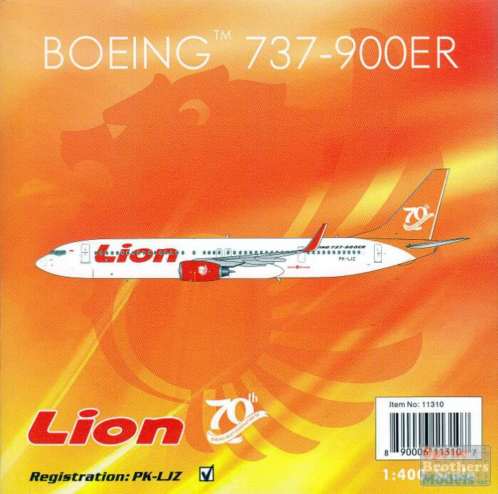 PHX1528 1:400 Phoenix Model Lion Air Boeing 737-900ER Reg #PK-LJZ