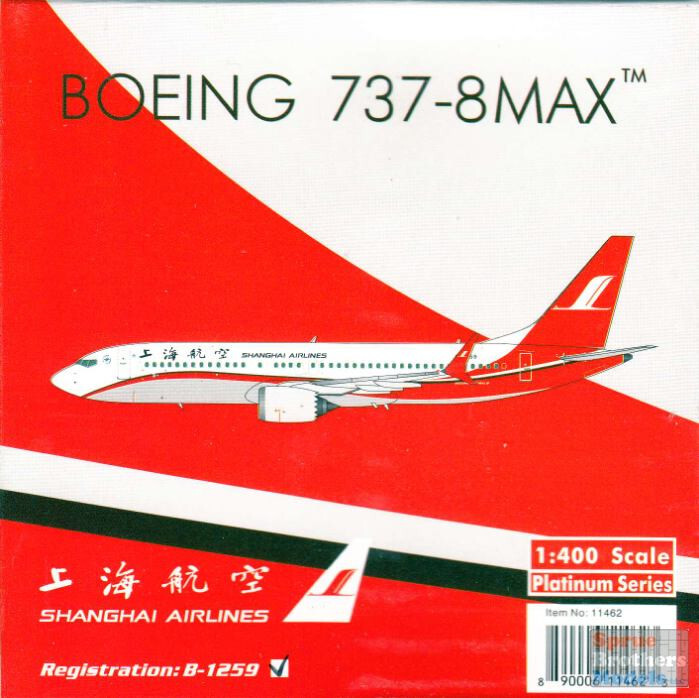 PHX1785 1:400 Phoenix Model Shanghai Airlines Boeing 737 Max 8 Reg #B-1259
