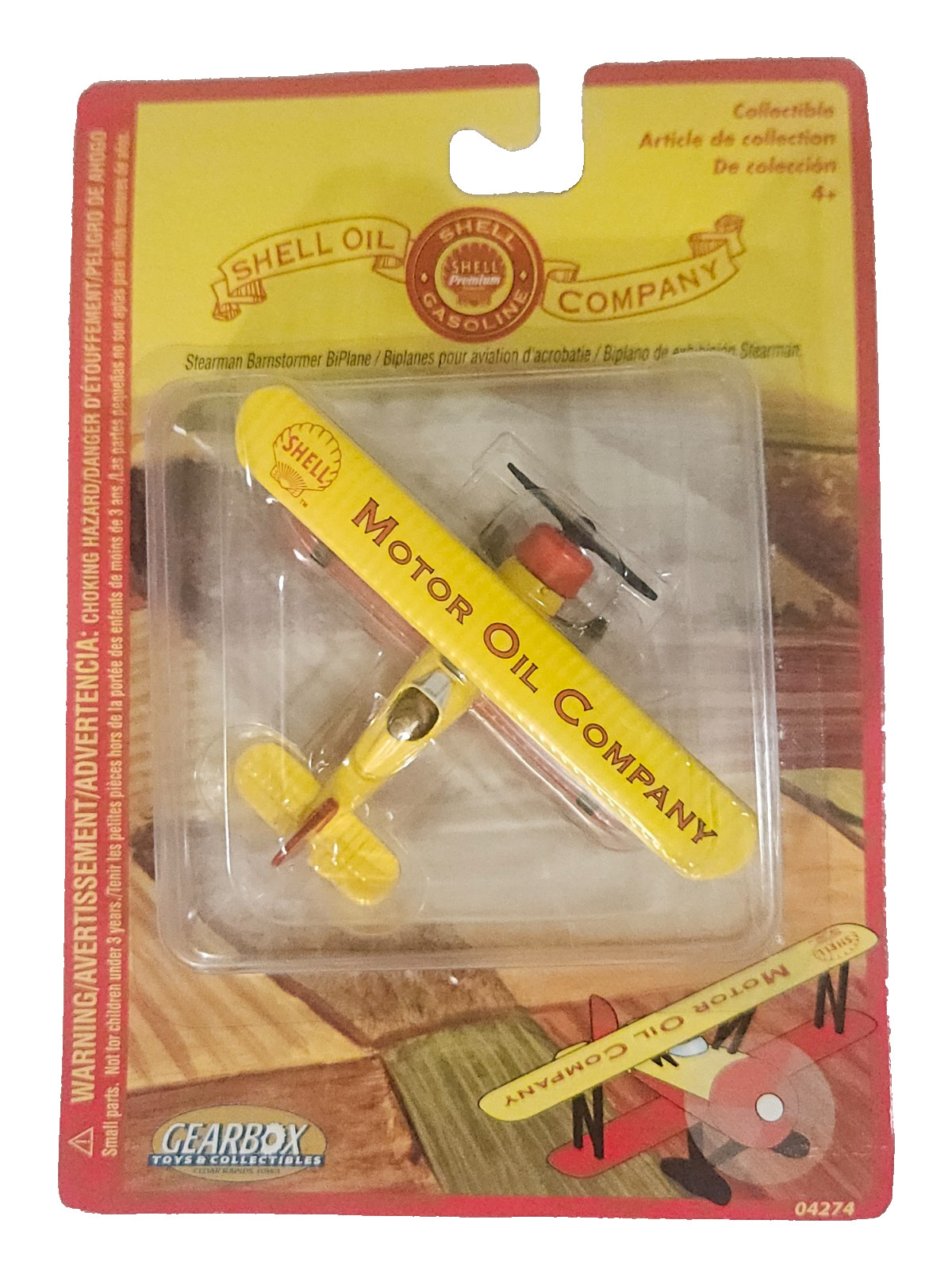 Shell Oil Company 1932 Stearman Bi-Plane Die Cast Replica Shell Collectible NIB