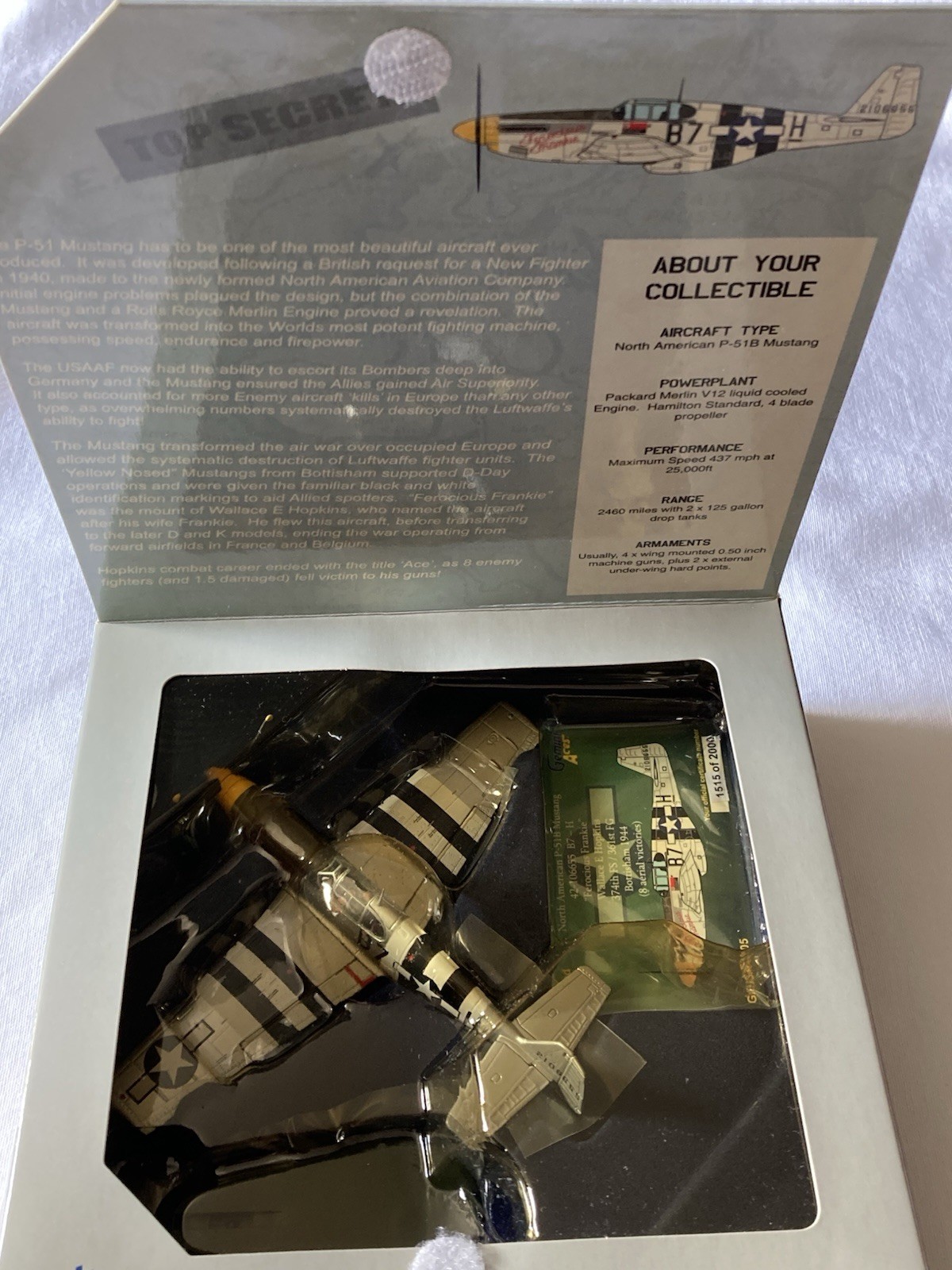 WW2🇺🇸 Gemini Aces 1/72 P51 B Mustang -Ferocious Frankie-8 Aerial Victories