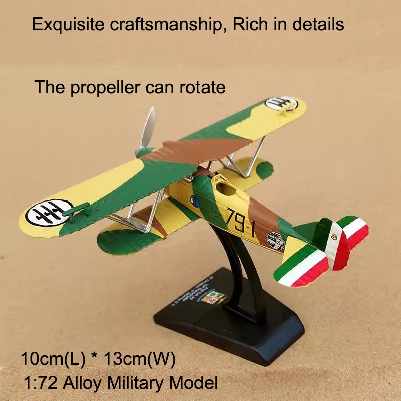 1:72 Diecast Military Model WWII Italian FIAT CR.32 Biplane Fighter Collection