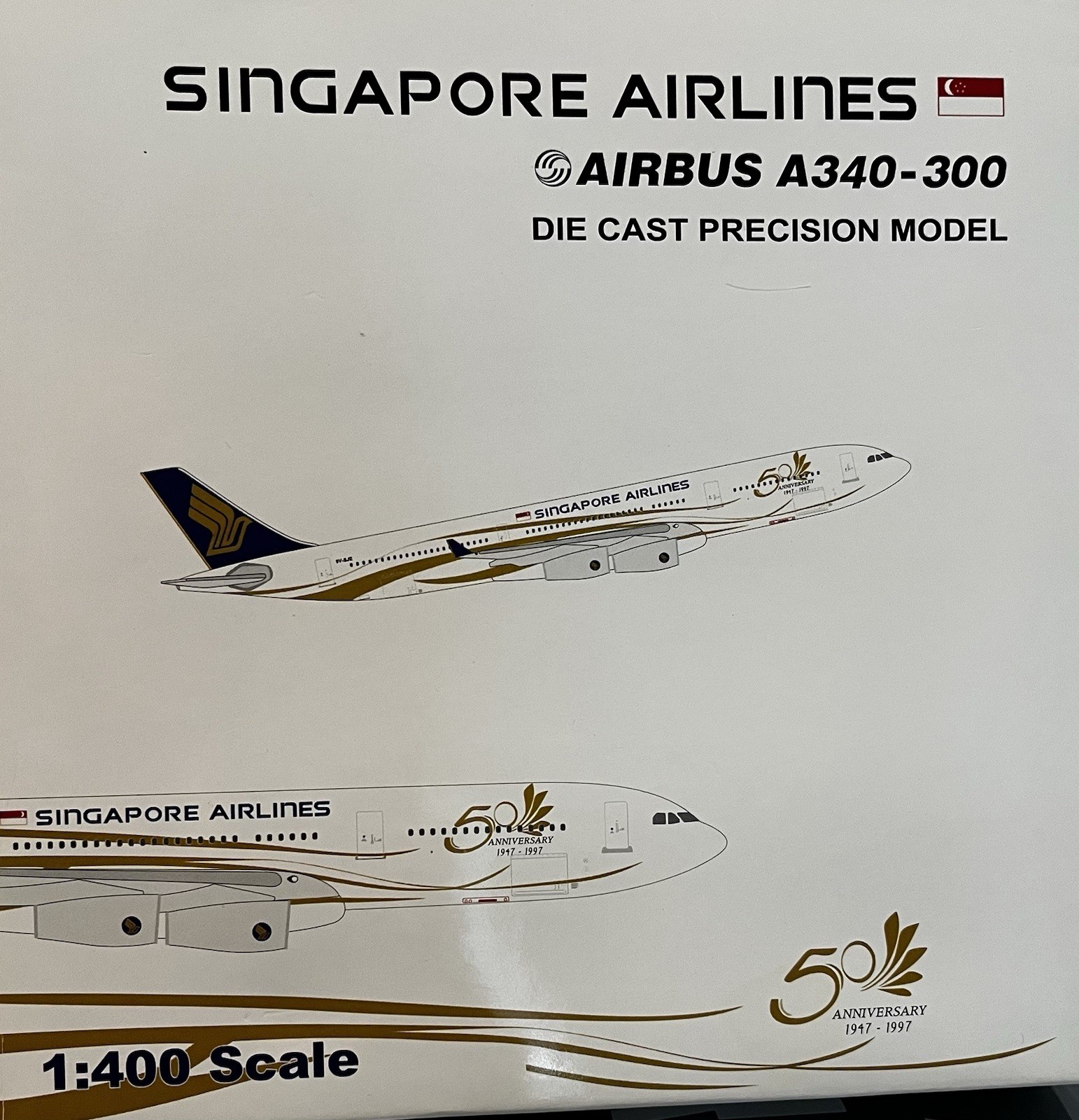 Gemini Jets 1:400 Singapore Airlines A340-300 “50th Anniversary” Diecast Model