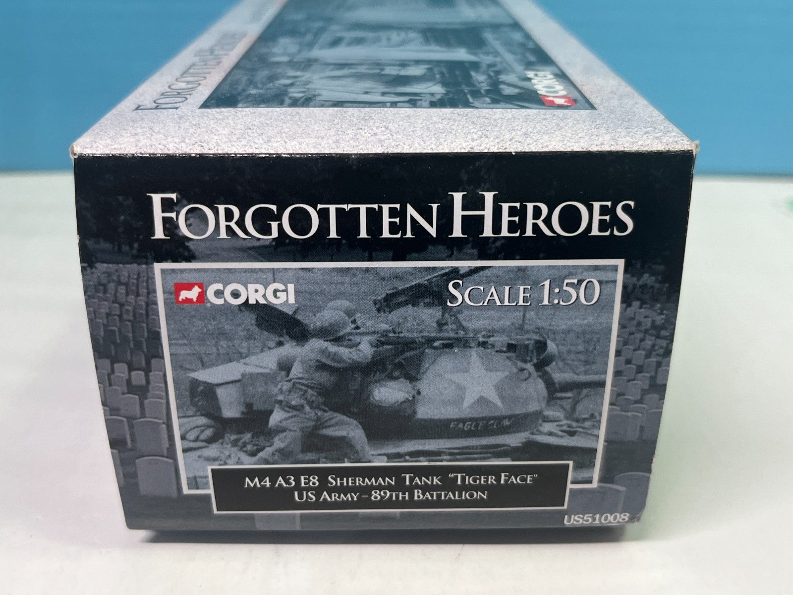 1/50 CORGI FORGOTTEN HEROES KOREAN SERIES M4 A3 E8 SHERMAN TANK TIGER FACE CO2