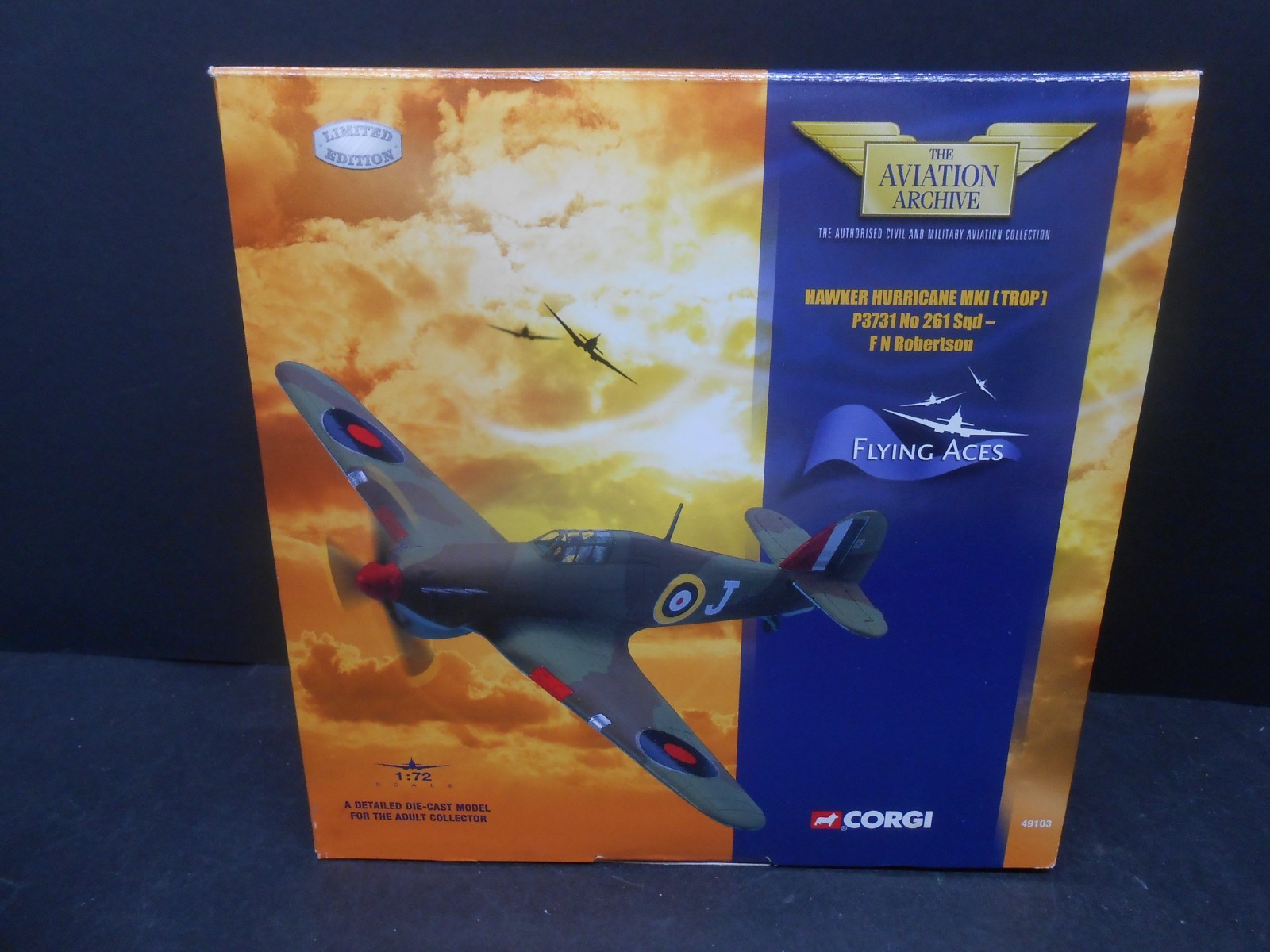 Corgi 1:72 WWII Hawker Hurricane FN Robertson Forces Of Valor