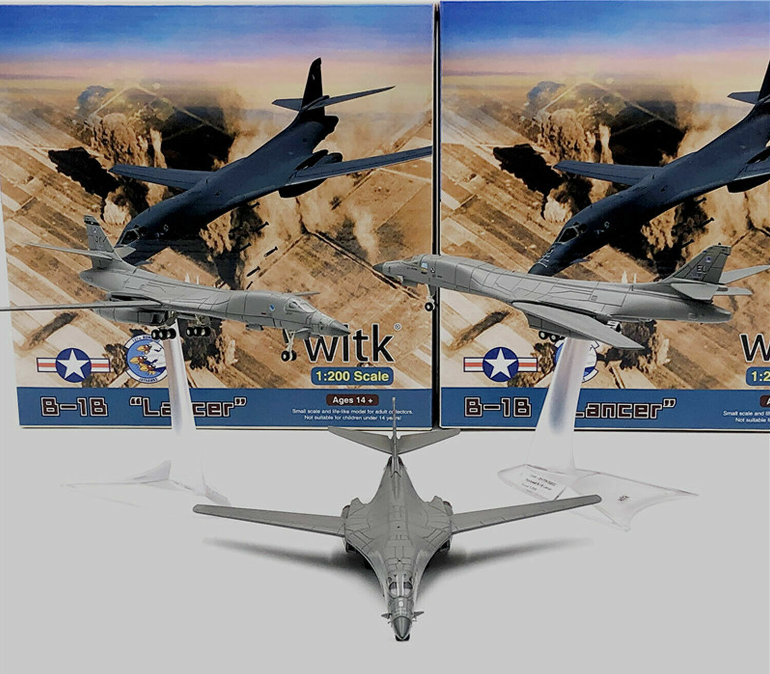 WLTK 1/200 US B-1B Bomber Lancer Diecast Model in box
