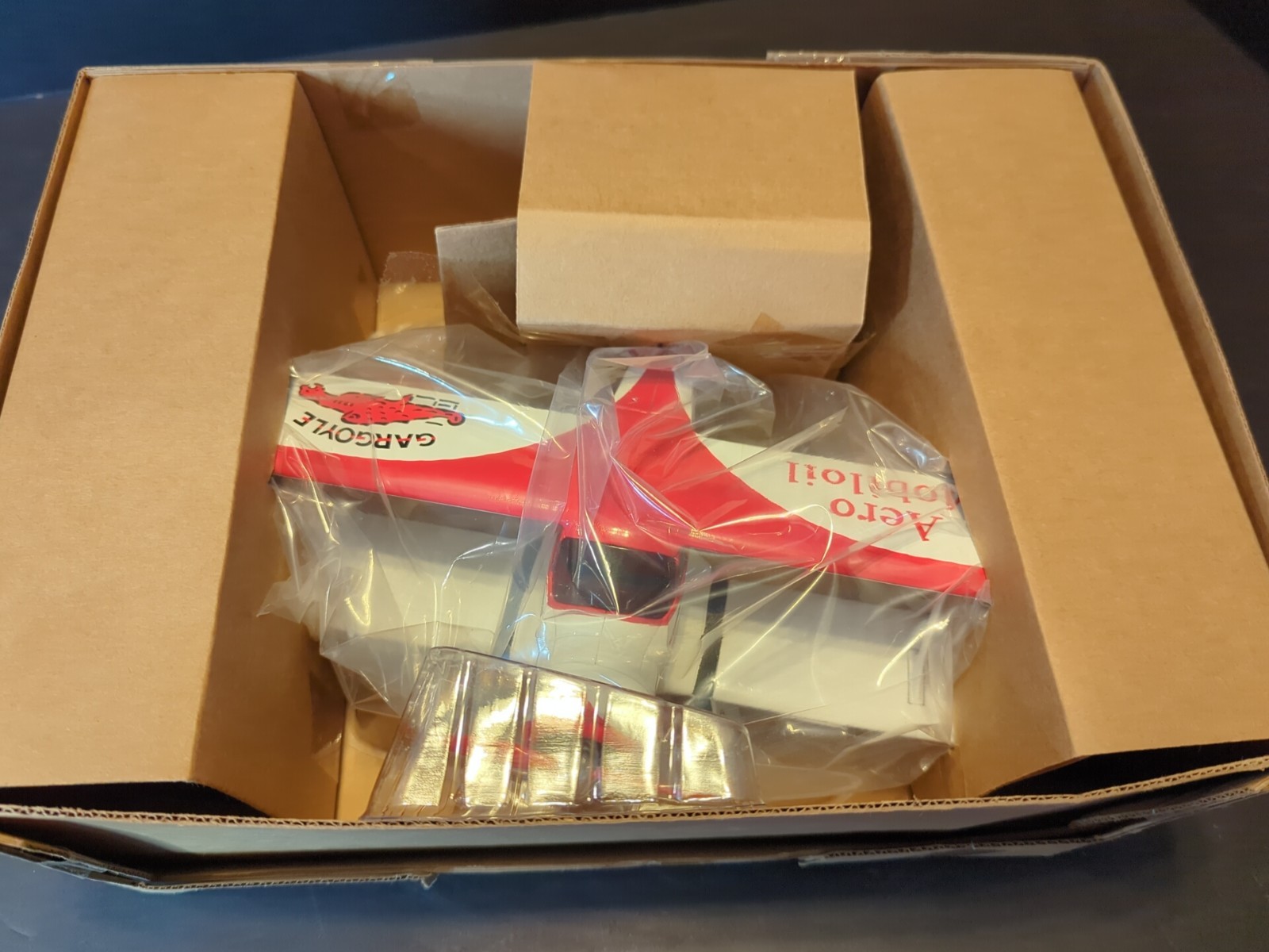 Vintage Aero Mobiloil Model D17 Beechcraft Staggerwing Die Cast Airplane Bank