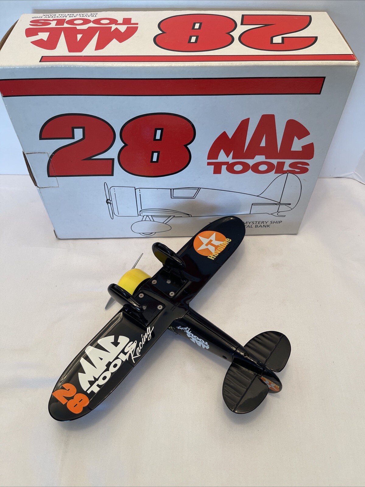 Davey Allison, Mac Tools, Travel Air Mystery Ship Diecast Airplane Bank Primo