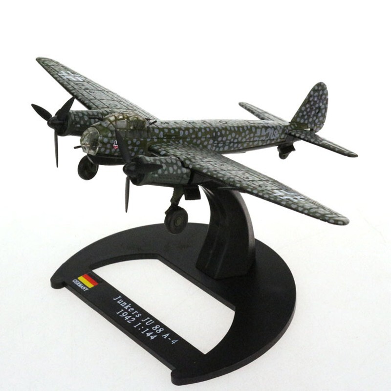 1:144 Scale Alloy Diecast Military Model Junkers Ju 88 Fighter Bomber Aircraft