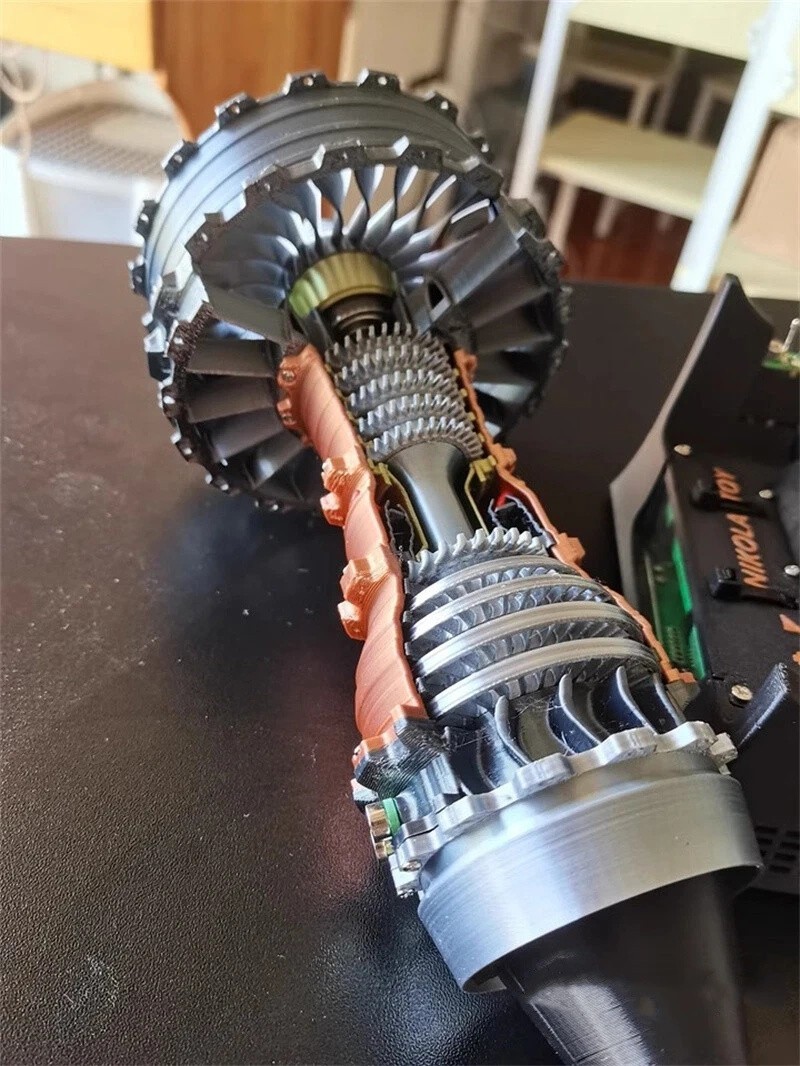 New 25cm Enhanced Turbofan Engine Model Aircraft Aviation Engine Rotatable Model