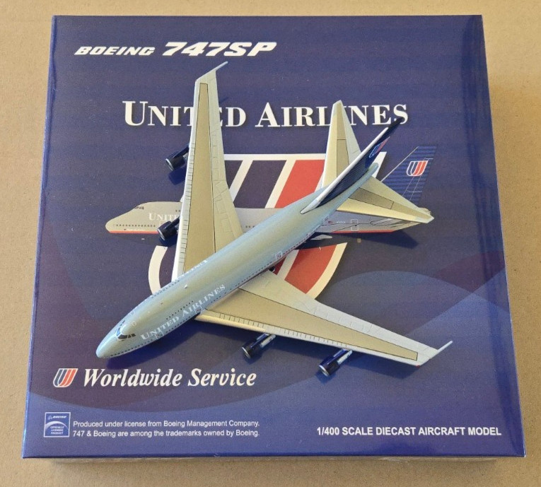 1:400 Boeing 747SP United Airlines Battleship Grey N145UA JC Wings