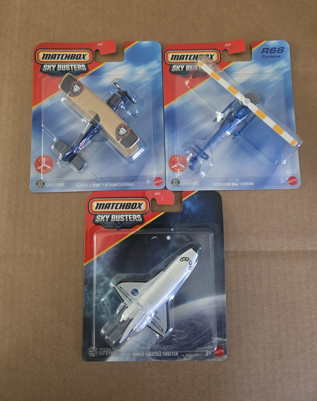 Matchbox Sky Busters Space Shuttle, Robinson, Classic Attack, 3 item lot.
