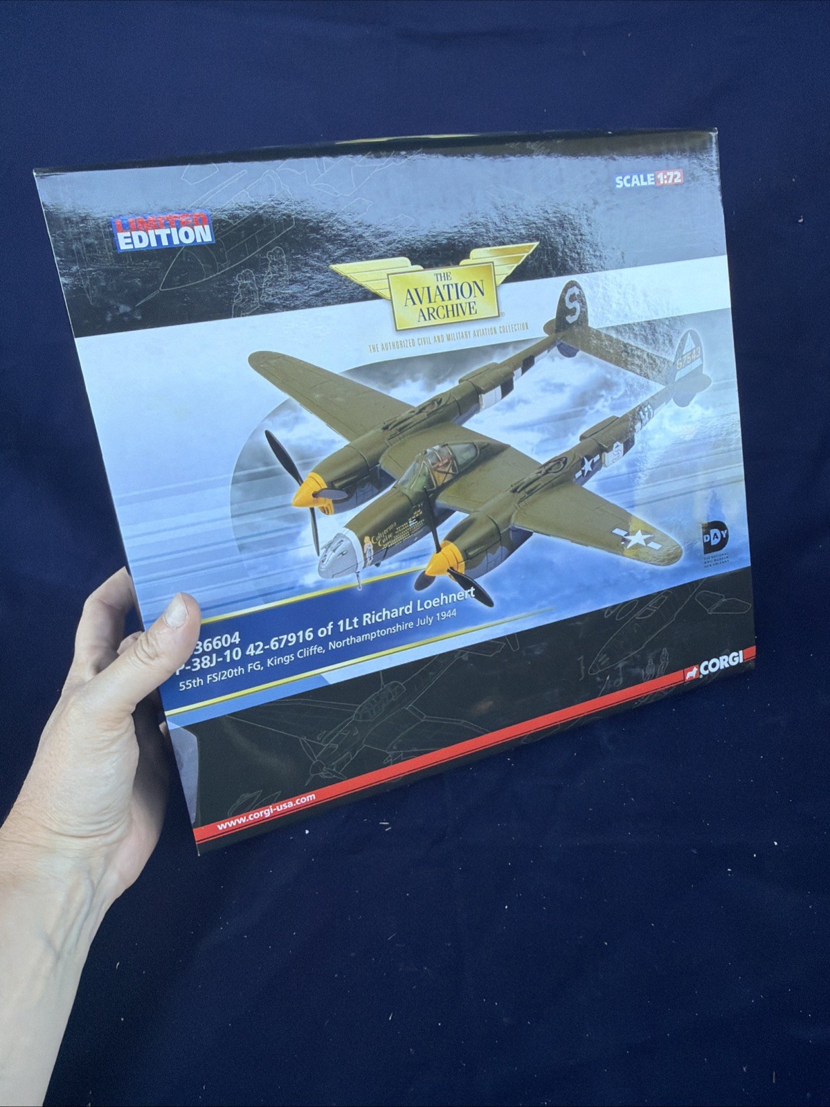 Corgi US36604 P-38J-10 42-67916 of Lt Richard Loehnert 55th FS/20th FG 1944 1:72