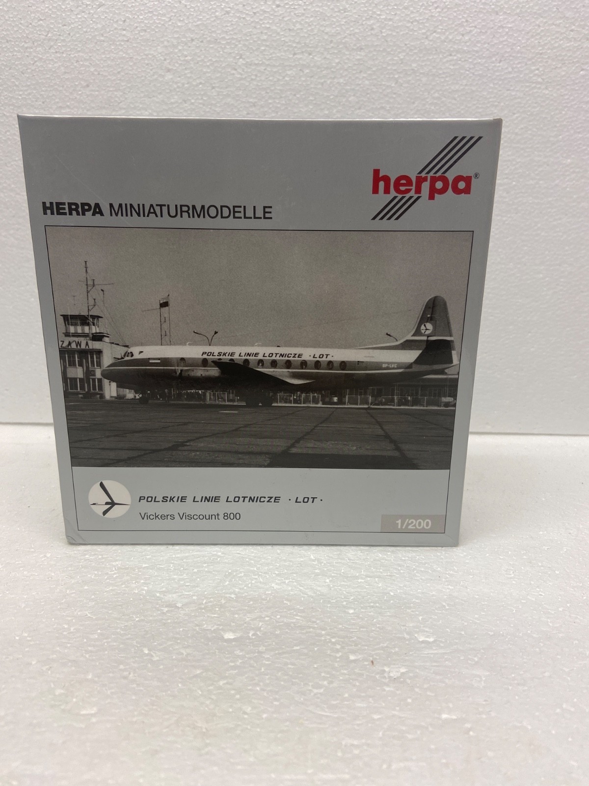 HERPA DIE CAST 1:200 RARE POLISH AIRLINES POLSKIE VICKERS VISCOUNT 800 SP-LVC