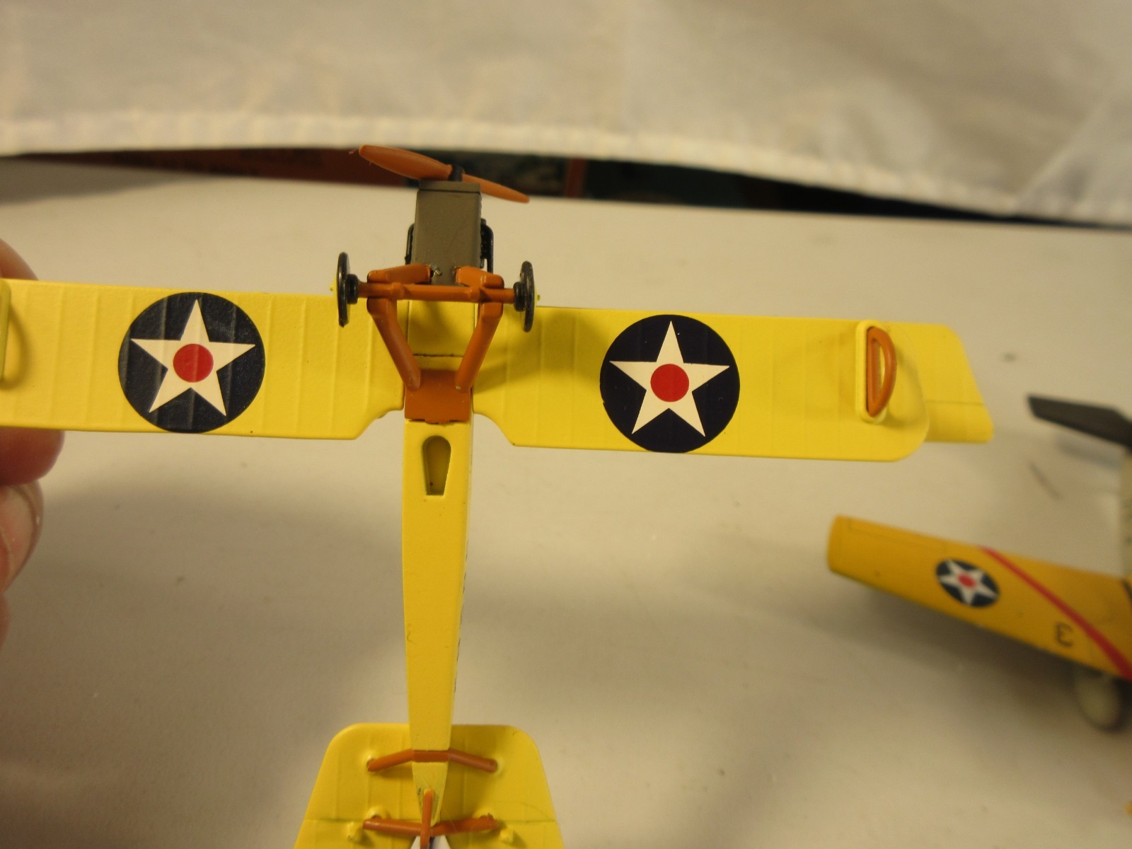 Pair Early US Postage stamp planes no stands near mint about 1:100 scale