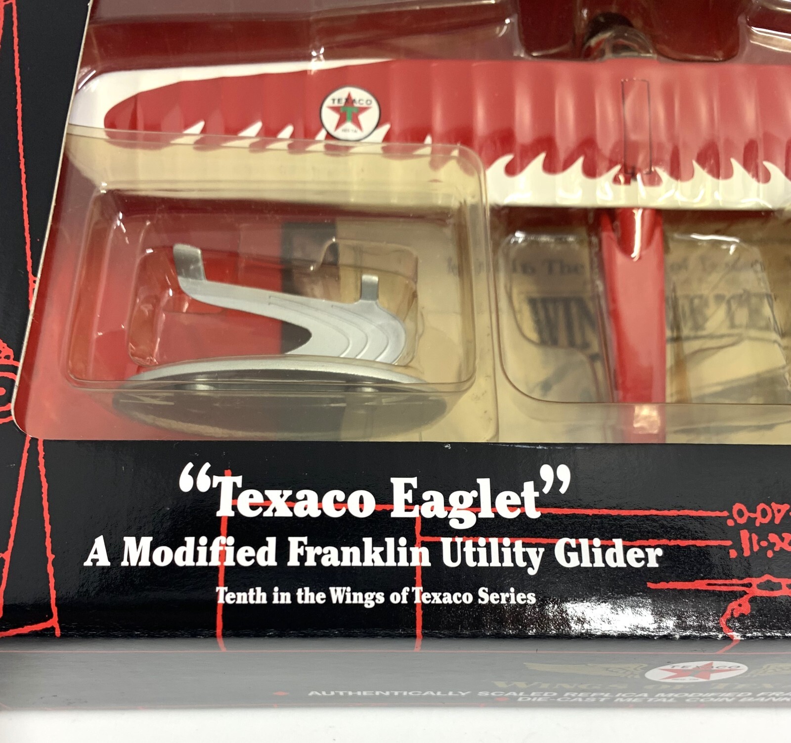 Wings of Texaco Modified Franklin Utility Glider Texaco Eaglet Diecast Bank NIB