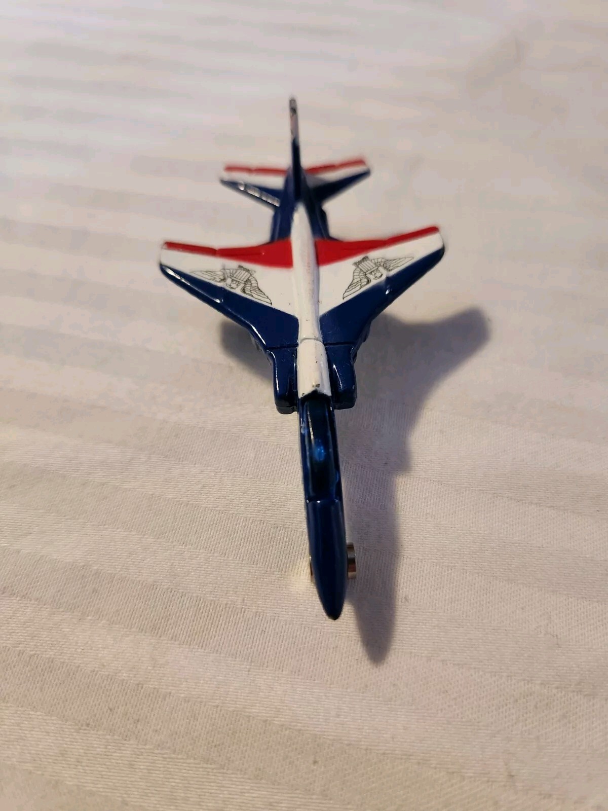 Diecast Military Jet Airplane Toy Small Fighter Plane Model Red White Blue