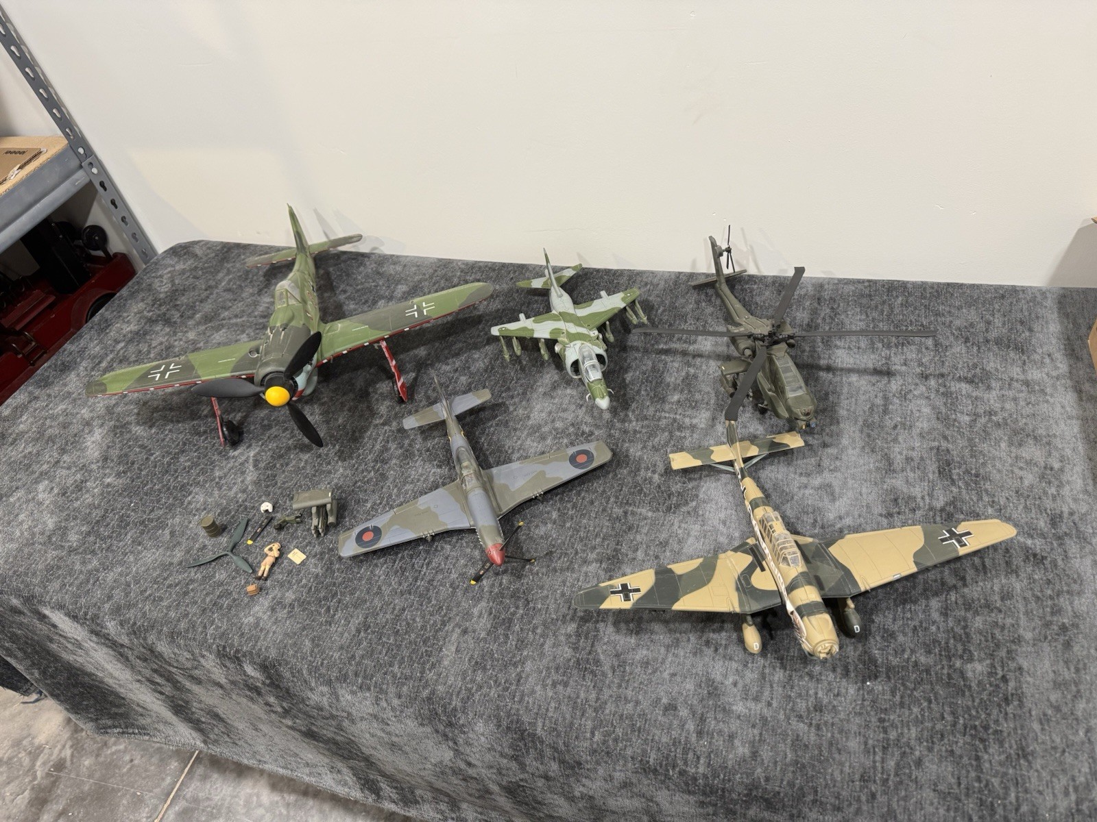 Lot of 5 Assorted Military Airplane Model Toys, Multicolor, Various Markings