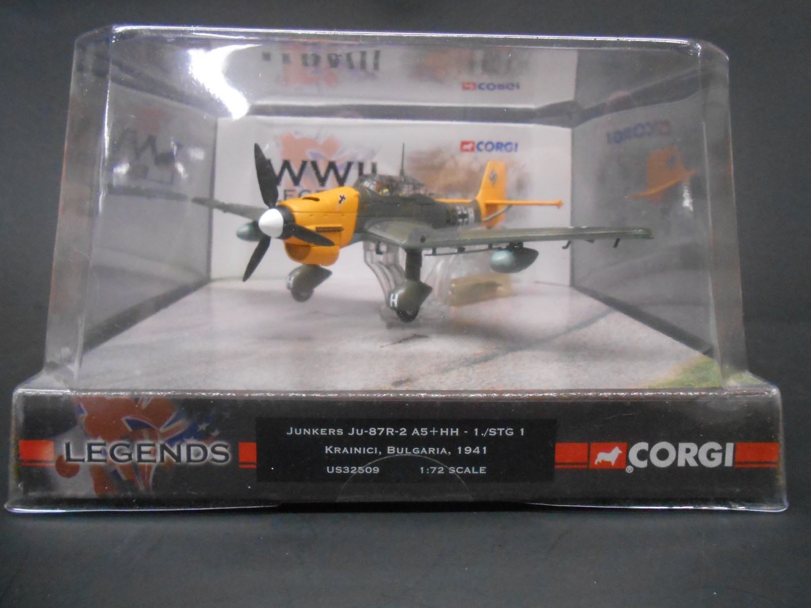 Corgi 1:72 WWII JU 87 Yellow Nose Stuka Bulgaria 1941 New In Box!