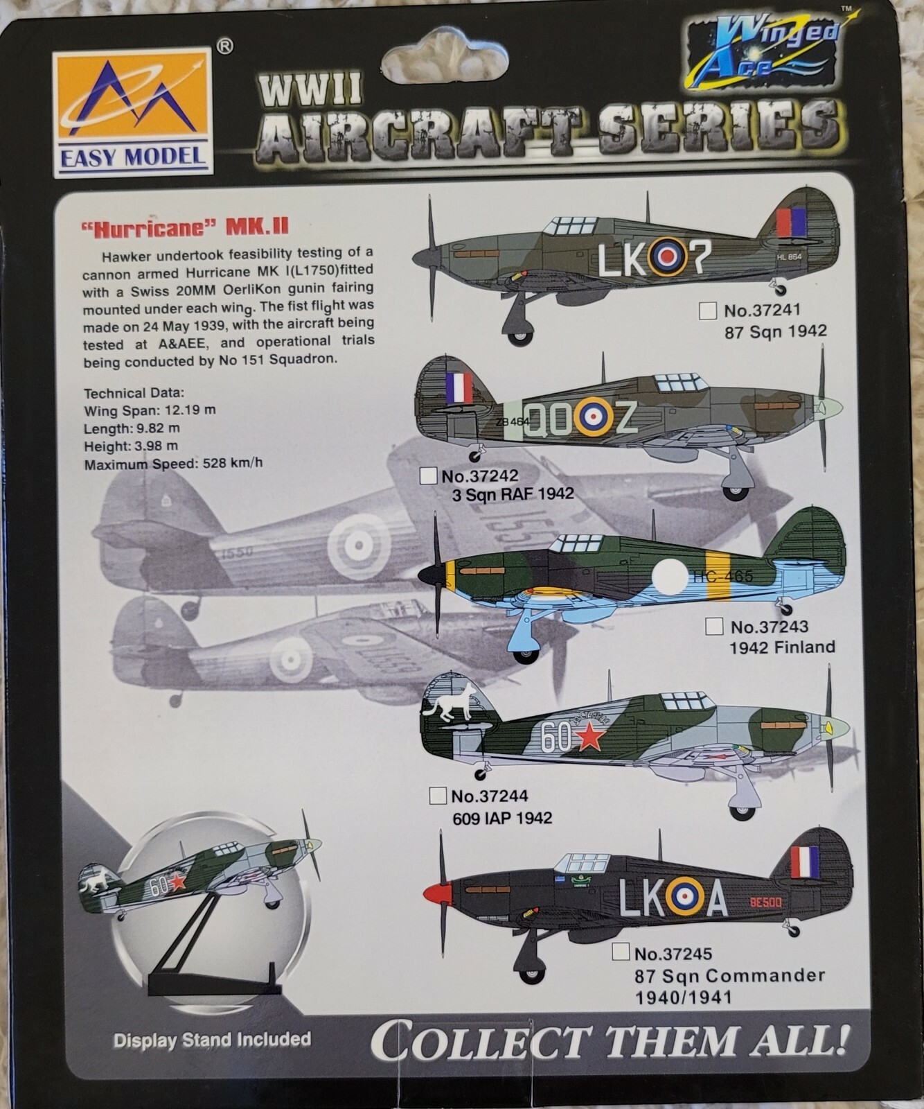 Easy Model 1:72 Hurricane Mk II RAF No.87 Sqn Commander # 37245