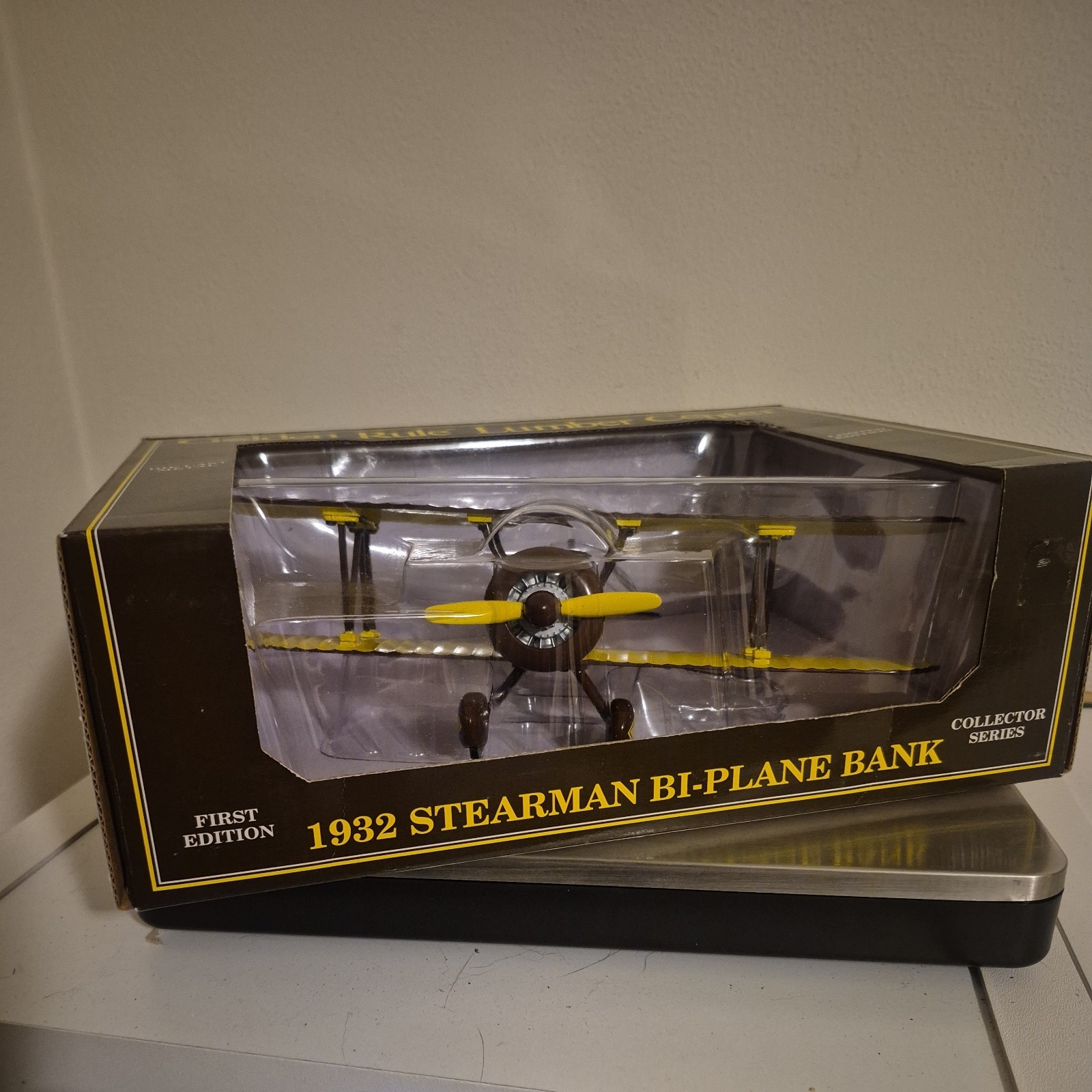 1932 Stearman Bi-Plane Bank First Edition Golden Rule Lumber 1995 NIB Liberty