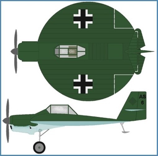 Luft-X 1/72 WWII Luftwaffe Sack AS-6 Prototype Circular-Winged Aircraft LUFT014