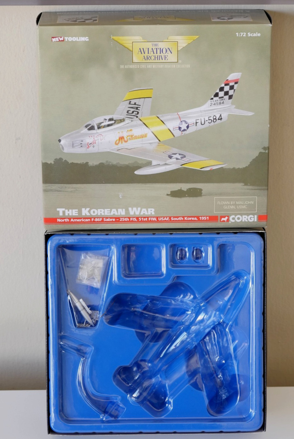 BOX and PARTS ONLY – Corgi 1:72 F-86F SABRE Korean War AA35801