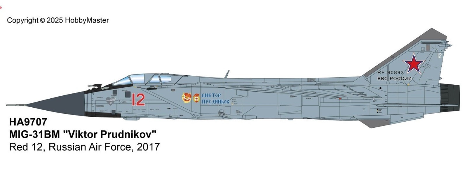 Hobby Master 1/72 MiG-31BM Foxhound Viktor Prudniko Red 1, Russian AF HA9707