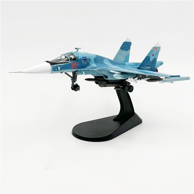 Russian air force Su-34 Fullback Fighter 1/100 Diecast Aircraft Jet Model