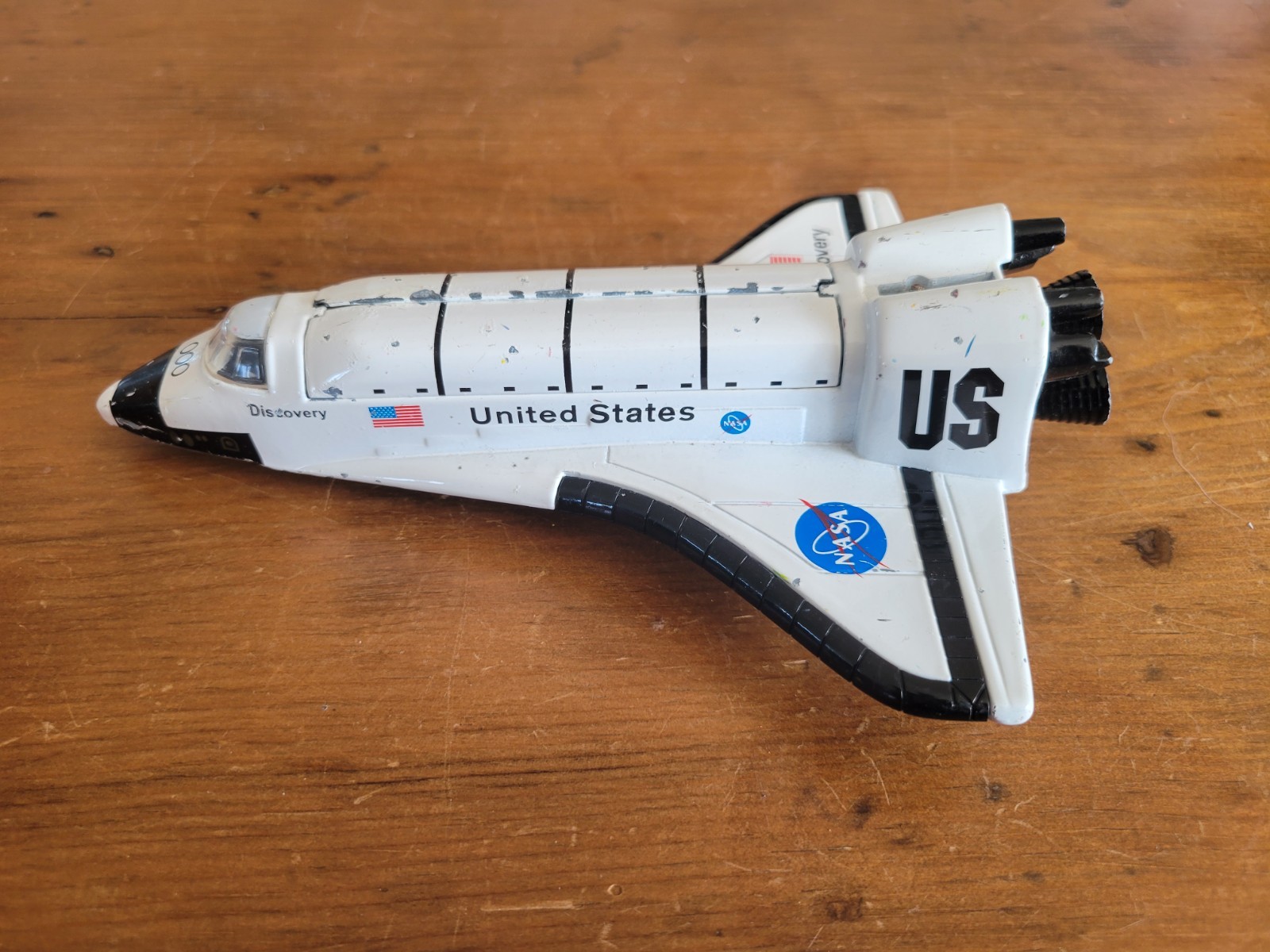KANDYTOYS PULLBACK SPACE SHUTTLE 20CM AIRCRAFT MISSION NASA DIECAST Opening top
